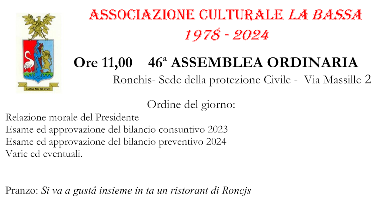 Convocazione Assemble Ordinaria Soci 2024